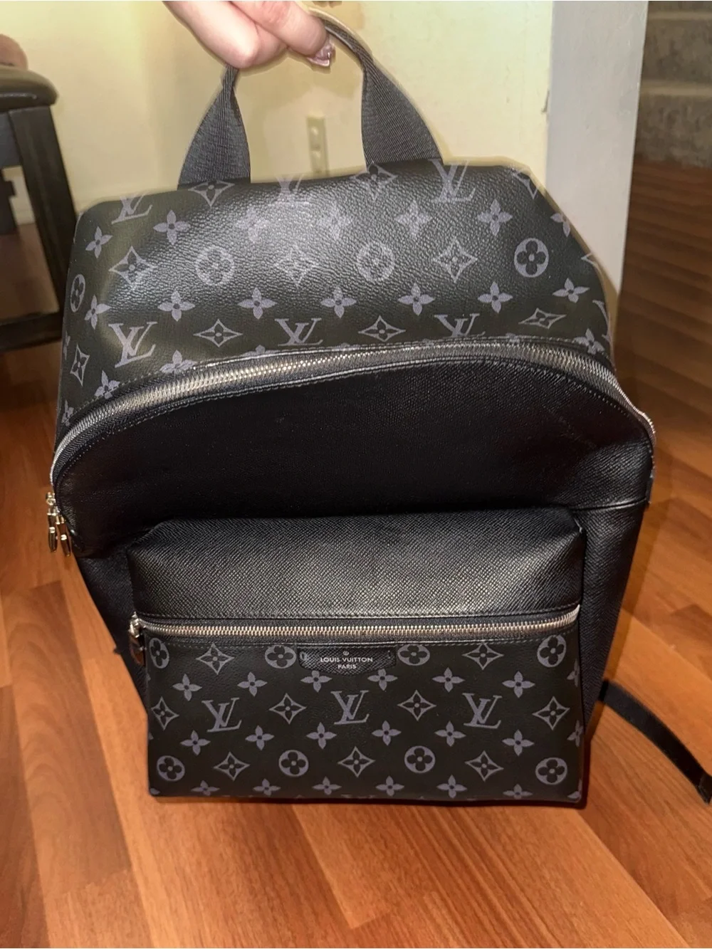 Louis Vuitton Black & Gray Monogram Canvas Backpack